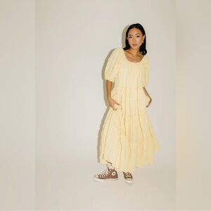 ZOCO Daymaker Dress Butter yellow Size Small New without tags Cottagecore Boho